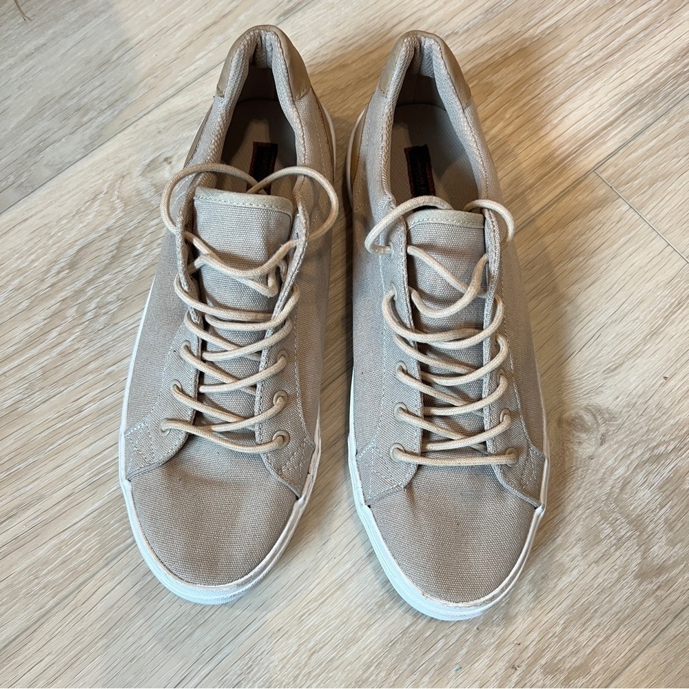 London Fog Bayswater Taupe Canvas Water Repellent Sneaker Men's 13